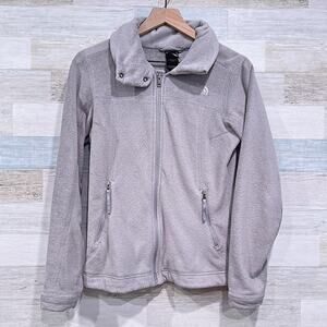 The North Face Fleece Full Zip Jacket Gray Lightweight Outdoors Womens Small